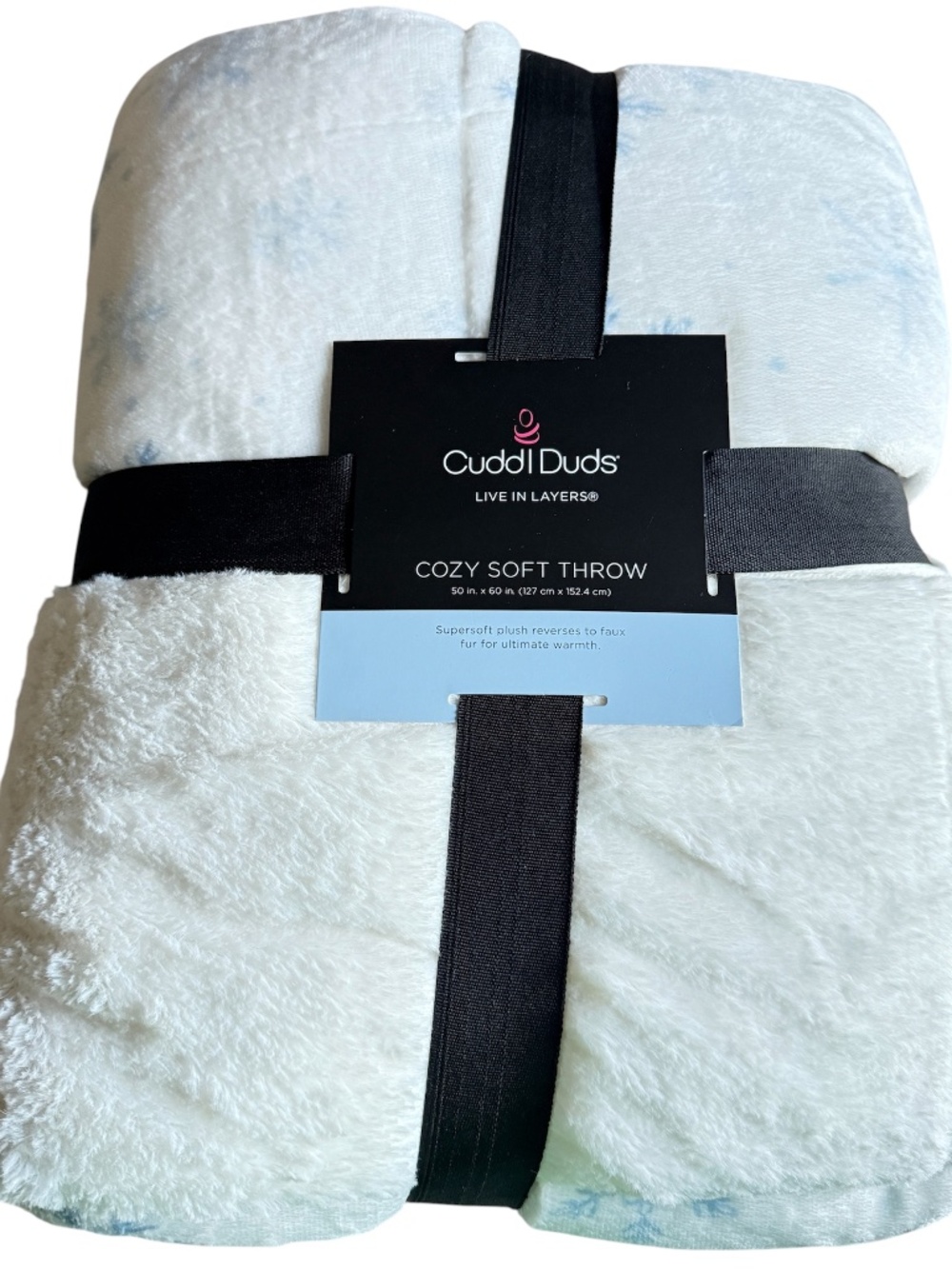 cuddl duds reversible faux fur throw NWT